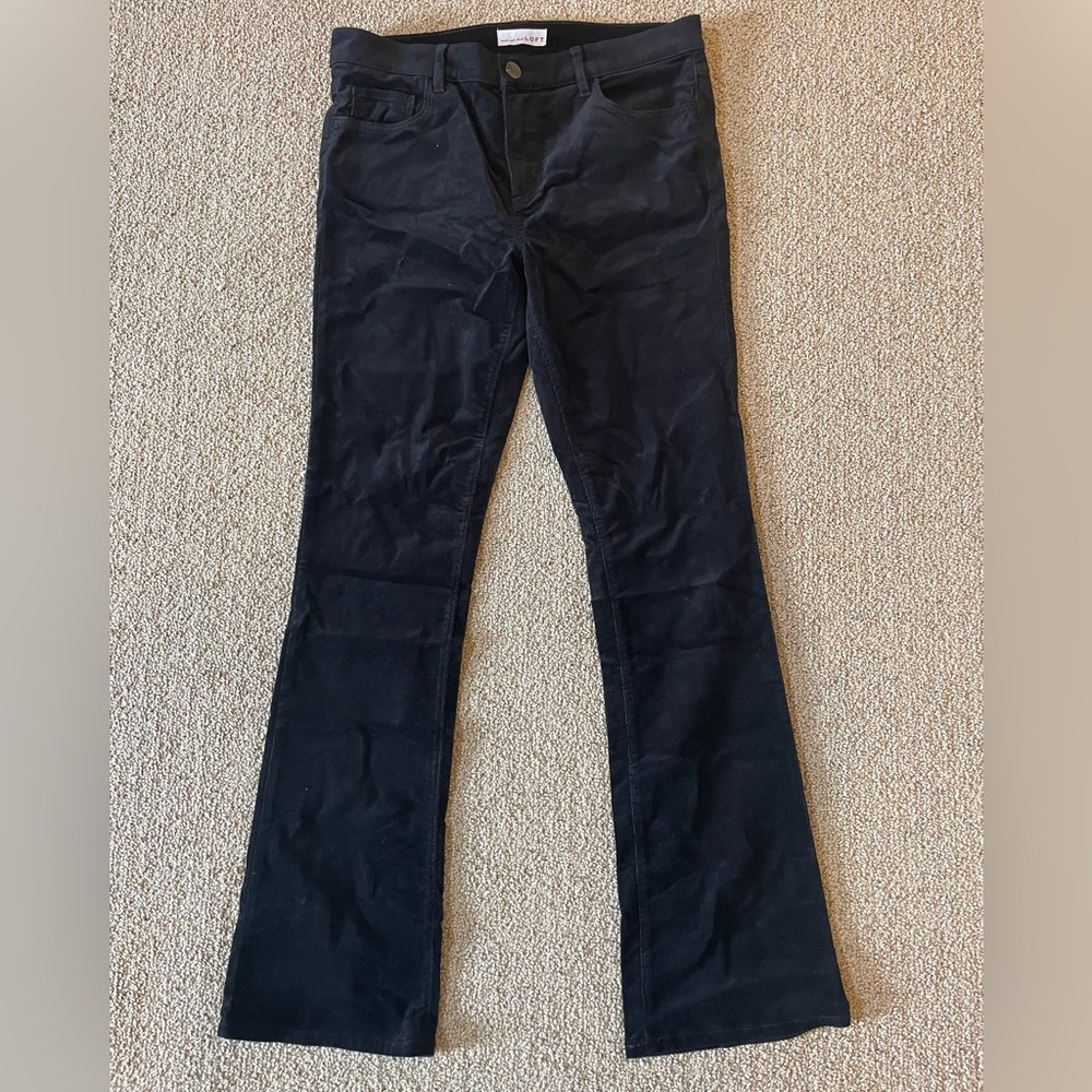 LOFT Black Flare Wide Leg Corduroy Jeans NWT